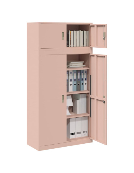 Armadio 2 pz Rosa 90 x 40 x 180 cm Acciaio Bloccabile