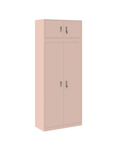 Armadio 2 pz Rosa 90 x 40 x 220 cm Acciaio Bloccabile 2