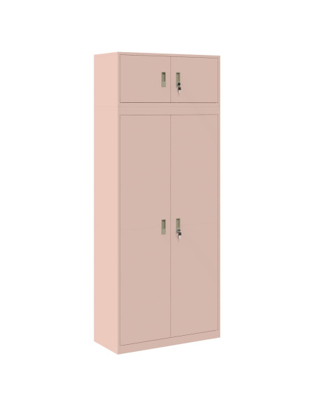 Armadio 2 pz Rosa 90 x 40 x 220 cm Acciaio Bloccabile