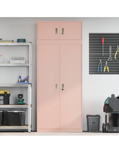 Armadio 2 pz Rosa 90 x 40 x 220 cm Acciaio Bloccabile