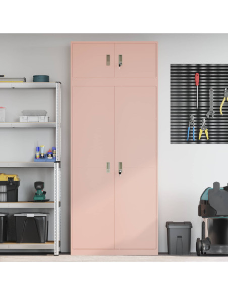 Armadio 2 pz Rosa 90 x 40 x 220 cm Acciaio Bloccabile