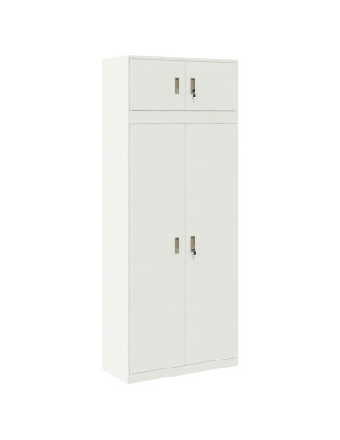 Armadio 2 pz Bianco 90 x 40 x 220 cm Acciaio Bloccabile