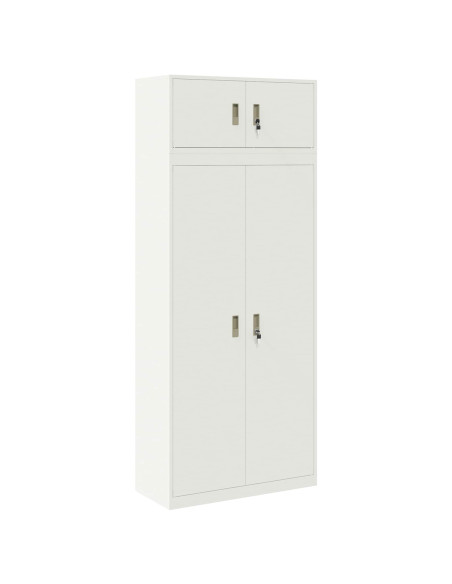 Armadio 2 pz Bianco 90 x 40 x 220 cm Acciaio Bloccabile
