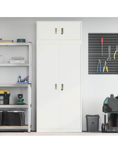 Armadio 2 pz Bianco 90 x 40 x 220 cm Acciaio Bloccabile