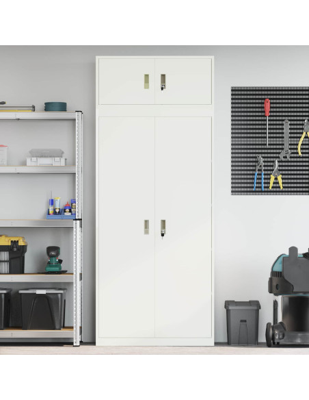 Armadio 2 pz Bianco 90 x 40 x 220 cm Acciaio Bloccabile