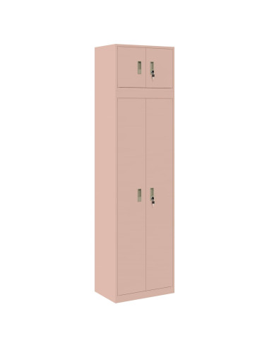 Armadio 2 pz Rosa 60 x 40 x 220 cm Acciaio Bloccabile
