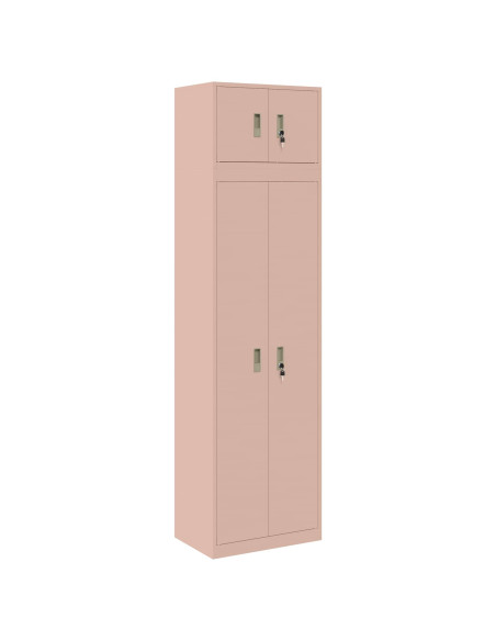 Armadio 2 pz Rosa 60 x 40 x 220 cm Acciaio Bloccabile