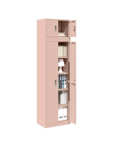 Armadio 2 pz Rosa 60 x 40 x 220 cm Acciaio Bloccabile