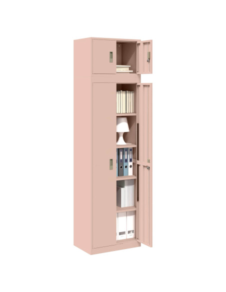 Armadio 2 pz Rosa 60 x 40 x 220 cm Acciaio Bloccabile