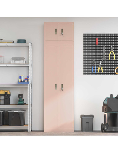 Armadio 2 pz Rosa 60 x 40 x 220 cm Acciaio Bloccabile