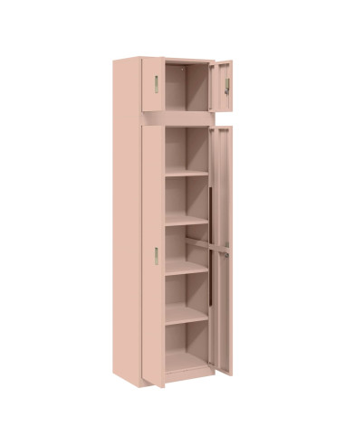 Armadio 2 pz Rosa 60 x 40 x 220 cm Acciaio Bloccabile