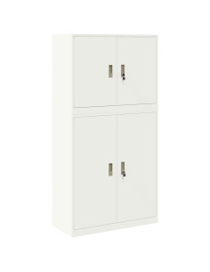 Armadio 2 pz Bianco 90 x 40 x 175 cm Acciaio Bloccabile 2