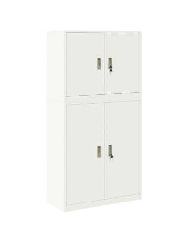 Armadio 2 pz Bianco 90 x 40 x 175 cm Acciaio Bloccabile