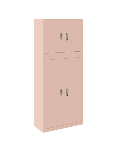 Armadio 2 pz Rosa 90 x 40 x 210 cm Acciaio Bloccabile