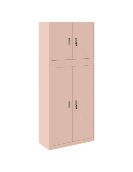 Armadio 2 pz Rosa 90 x 40 x 210 cm Acciaio Bloccabile