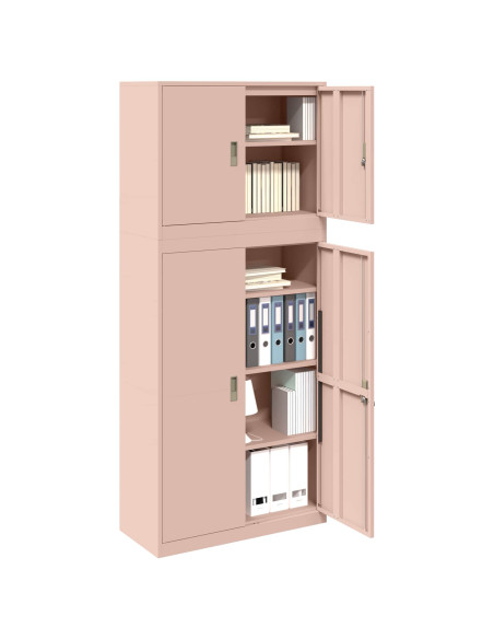 Armadio 2 pz Rosa 90 x 40 x 210 cm Acciaio Bloccabile