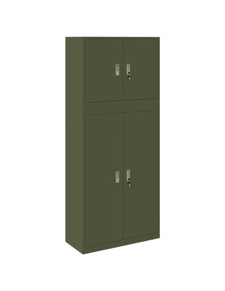 Armadio 2 pz Verde Oliva 90 x 40 x 210 cm Acciaio Bloccabile