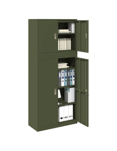 Armadio 2 pz Verde Oliva 90 x 40 x 210 cm Acciaio Bloccabile