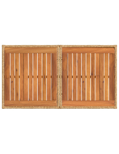 Set Divano da Giardino 13 pz Naturale e Bianco Crema polyrattan