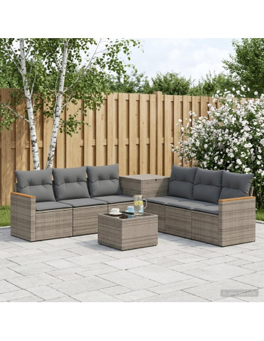 Set di divani 8 pz Grigio e Grigio Scuro