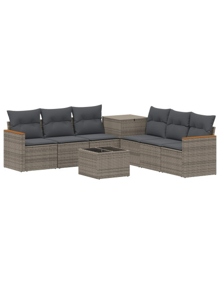 Set di divani 8 pz Grigio e Grigio Scuro