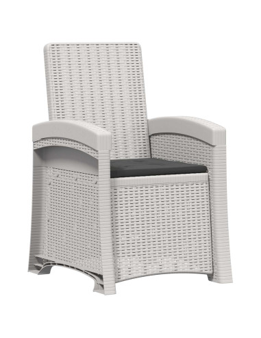 Set da Pranzo per Giardino 5 pz Bianco e Antracite PP