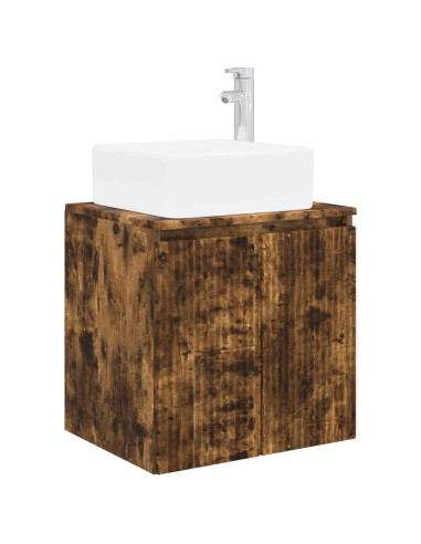 Set di Armadi da Bagno 3 pz Rovere Fumo 49,5 x 41 x 63 cm