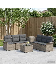 Set di divani 8 pz Grigio e Grigio Scuro