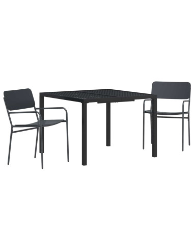 Set Mobili da Esterno 3 pz Antracite Acciaio