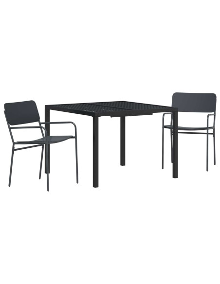 Set Mobili da Esterno 3 pz Antracite Acciaio