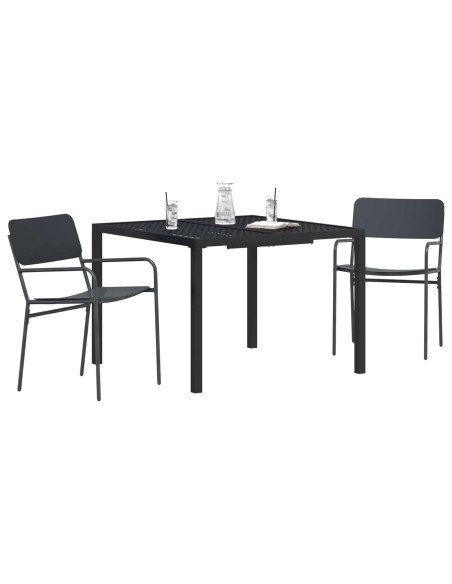 Set Mobili da Esterno 3 pz Antracite Acciaio
