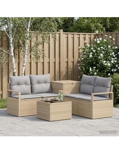 Set di divani 6 pz Beige e Grigio Chiaro