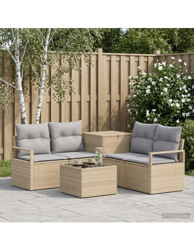 Set di divani 6 pz Beige e Grigio Chiaro