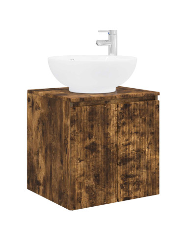 Set di Armadi da Bagno 3 pz Rovere Fumo 49,5 x 44,5 x 65 cm