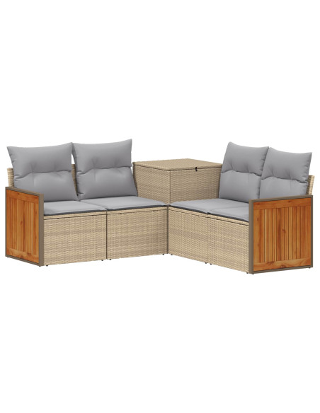 Set di divani 5 pz Beige e Grigio Chiaro