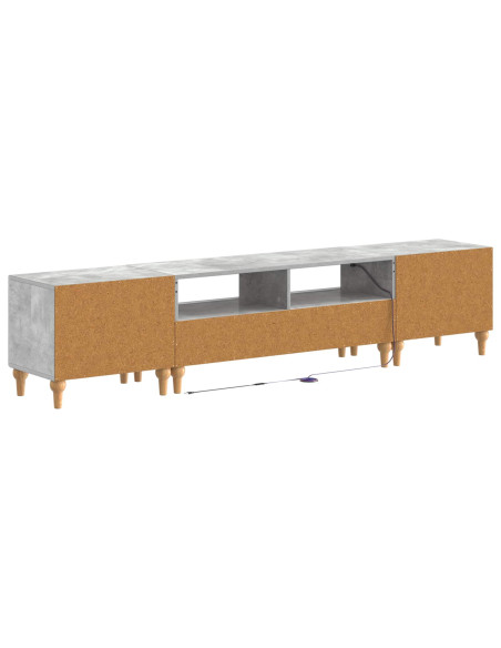Mobile TV LED a 3 pezzi Grigio Cemento Legno ingegnerizzato