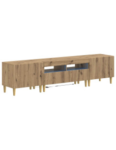Mobile TV LED a 5 pezzi Rovere Artigianale Legno ingegnerizzato