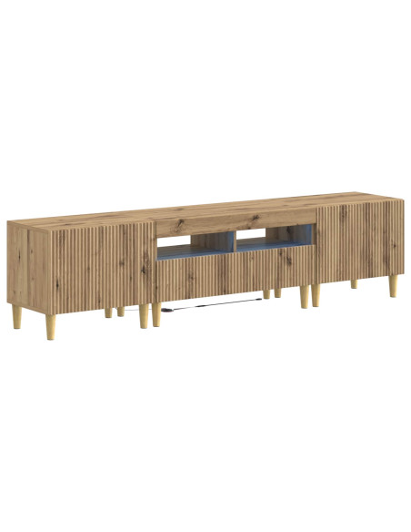Mobile TV LED a 5 pezzi Rovere Artigianale Legno ingegnerizzato