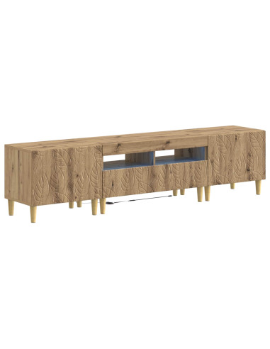Mobile TV LED a 5 pezzi Rovere Artigianale Legno ingegnerizzato