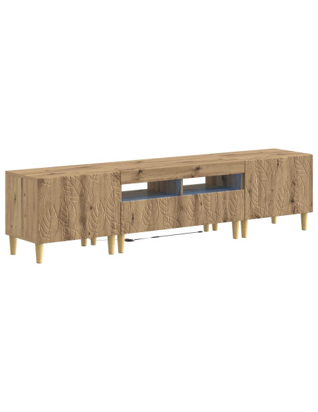 Mobile TV LED a 5 pezzi Rovere Artigianale Legno ingegnerizzato