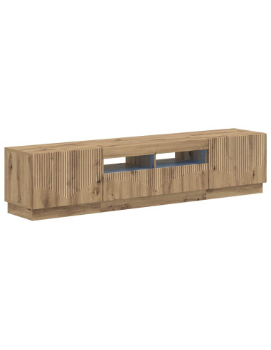 Mobile TV LED a 5 pezzi Rovere Artigianale Legno ingegnerizzato
