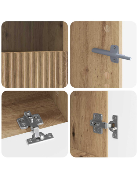 Mobile TV LED a 5 pezzi Rovere Artigianale Legno ingegnerizzato