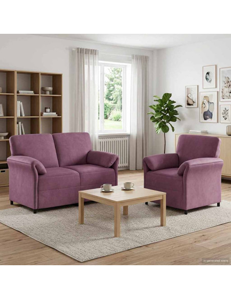 Set di divani 2 pz Viola Velluto
