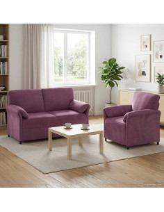 Set di divani 2 pz Viola Velluto