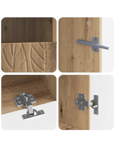 Mobile TV LED a 5 pezzi Rovere Artigianale Legno ingegnerizzato