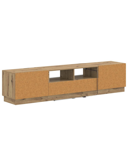 Mobile TV LED a 5 pezzi Rovere Artigianale Legno ingegnerizzato