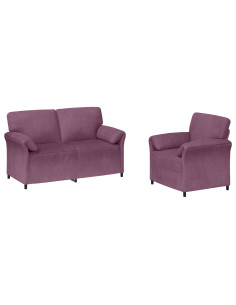 Set di divani 2 pz Viola Velluto 2