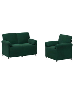 Set di divani 2 pz Verde Scuro Velluto 2