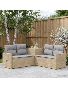 Set di divani 5 pz Beige e Grigio Chiaro