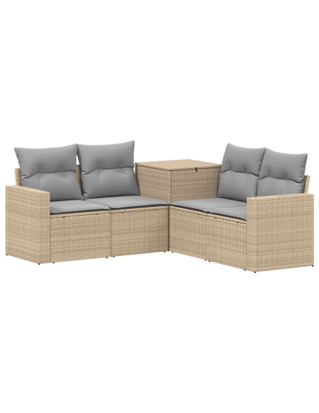 Set di divani 5 pz Beige e Grigio Chiaro